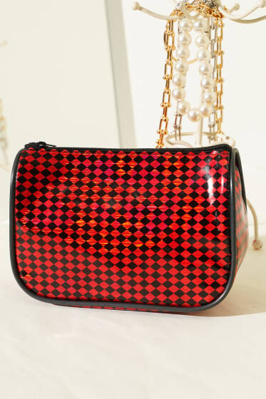 Parlak Desenli Fermuarlı Makyaj Çantası Asorti 10 - Günün Seçilenleri