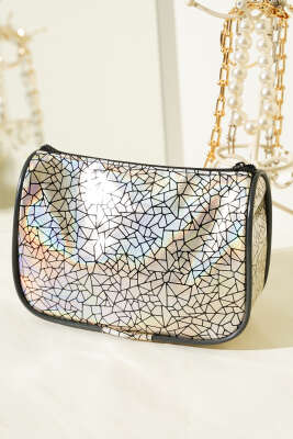 Parlak Desenli Fermuarlı Makyaj Çantası Asorti 11 - NEW WELL