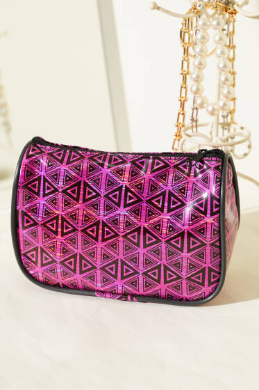 Parlak Desenli Fermuarlı Makyaj Çantası Asorti 12 - Günün Seçilenleri