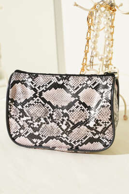 Parlak Desenli Fermuarlı Makyaj Çantası Asorti 14 - NEW WELL