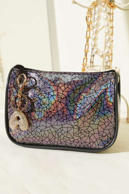 Parlak Desenli Fermuarlı Makyaj Çantası Asorti 15 