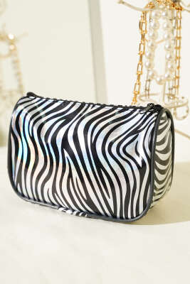 Parlak Desenli Fermuarlı Makyaj Çantası Asorti 18 