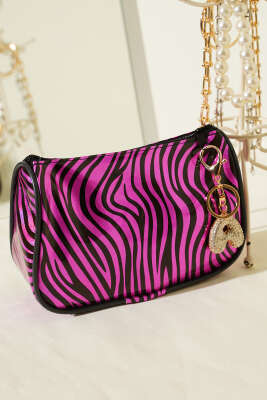 Parlak Desenli Fermuarlı Makyaj Çantası Asorti 19 