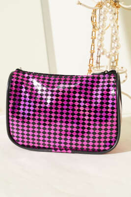 Parlak Desenli Fermuarlı Makyaj Çantası Asorti 20 