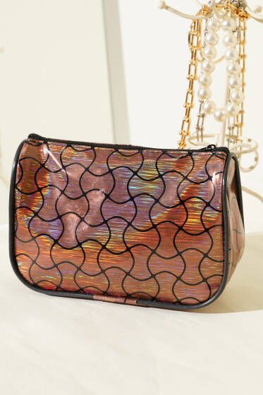 Parlak Desenli Fermuarlı Makyaj Çantası Asorti 5 - Günün Seçilenleri