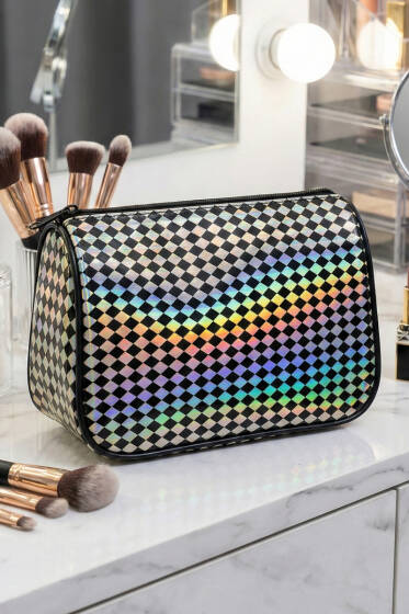 Parlak Desenli Fermuarlı Makyaj Çantası Asorti 7 - Günün Seçilenleri