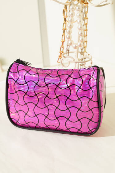 Parlak Desenli Fermuarlı Makyaj Çantası Asorti 8 - Günün Seçilenleri