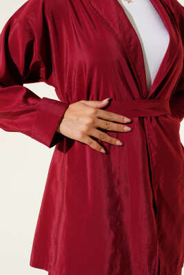 Parlak Kuşaklı İkili Takım Bordo - 300-500 TL Ürünler
