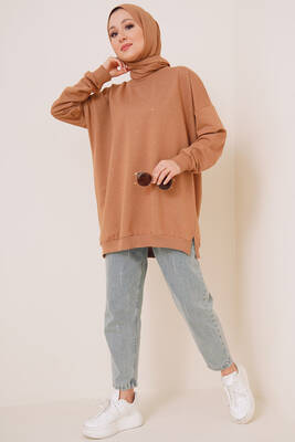 Parlak Pul Süslemeli Tunik Latte - Tunik