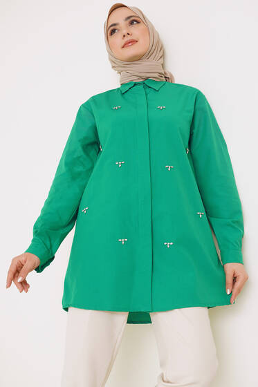 Parlak Taş Detaylı Gömlek Benetton - Gömlek