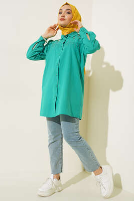 Parlak Taş Süsleme Detaylı Tunik Benetton - Thumbnail