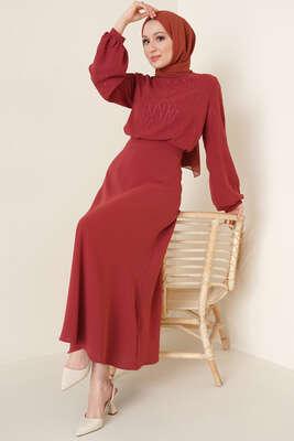 Parlak Taşlı Etekli İkili Takım Kiremit 