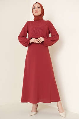 Parlak Taşlı Etekli İkili Takım Kiremit - ÇOK SATANLAR