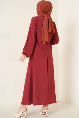 Parlak Taşlı Etekli İkili Takım Kiremit - ÇOK SATANLAR