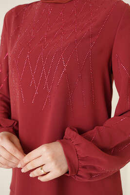 Parlak Taşlı Etekli İkili Takım Kiremit - ÇOK SATANLAR