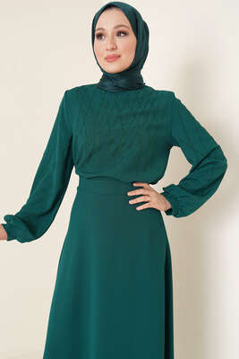 Parlak Taşlı Etekli İkili Takım Zümrüt - ÇOK SATANLAR