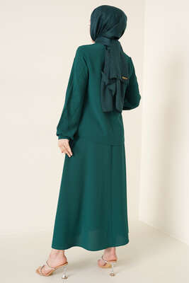 Parlak Taşlı Etekli İkili Takım Zümrüt - ÇOK SATANLAR