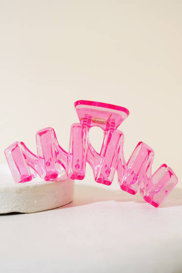 Parlak Zikzak Mandal Toka Fuşya - Toka