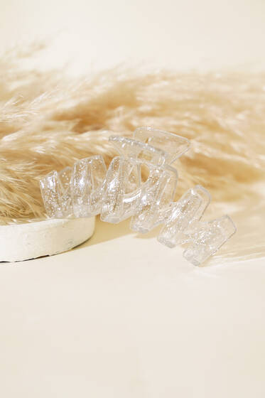 Parlak Zikzak Mandal Toka Gri - Toka