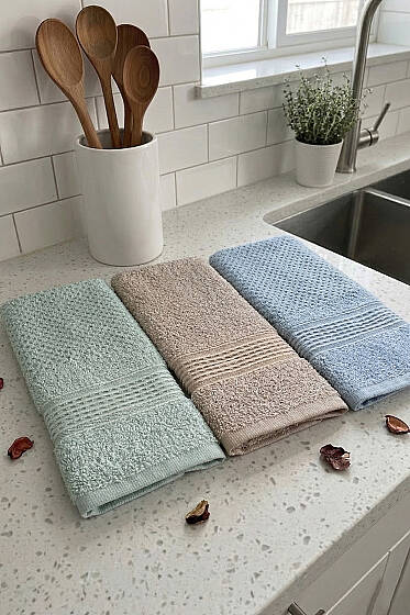 Pastel Serisi 3'lü Mutfak Havlu Seti Asorti 4 - HAVLU TAKIMLARI