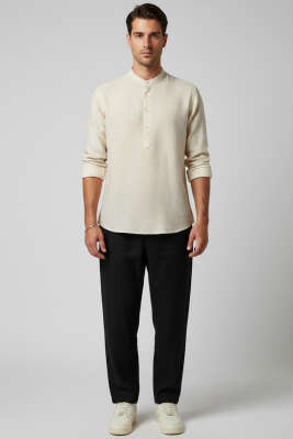 Patlı Hakim Yaka Erkek Gömlek Camel - Erkek Gömlek