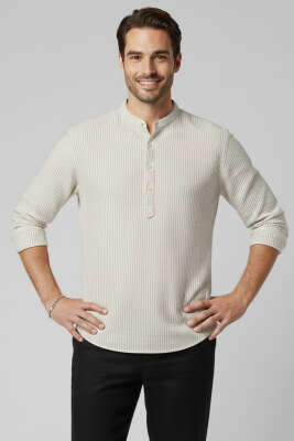 Patlı Hakim Yaka Erkek Gömlek Gri - WİPEOUT