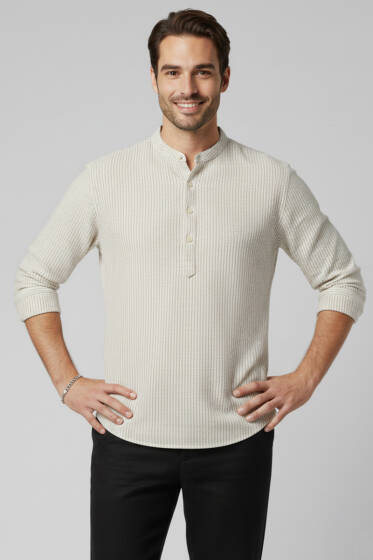 Patlı Hakim Yaka Erkek Gömlek Gri - Erkek Gömlek