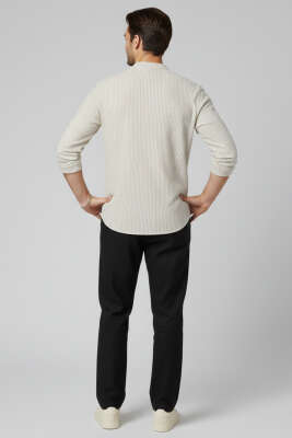 Patlı Hakim Yaka Erkek Gömlek Gri - Erkek Gömlek