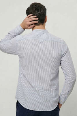 Patlı Hakim Yaka Erkek Gömlek Mavi - Erkek Gömlek