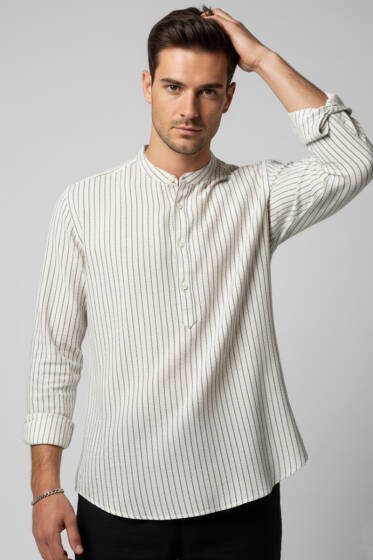 Patlı Hakim Yaka Erkek Gömlek Siyah - Erkek Gömlek