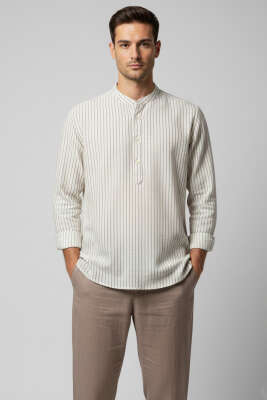 Patlı Hakim Yaka Erkek Gömlek Taş - WİPEOUT