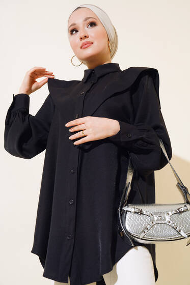 Patlı Tunik Siyah - Tunik
