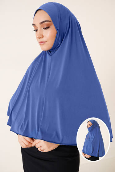 Peçeli Hijab İndigo - Black&White