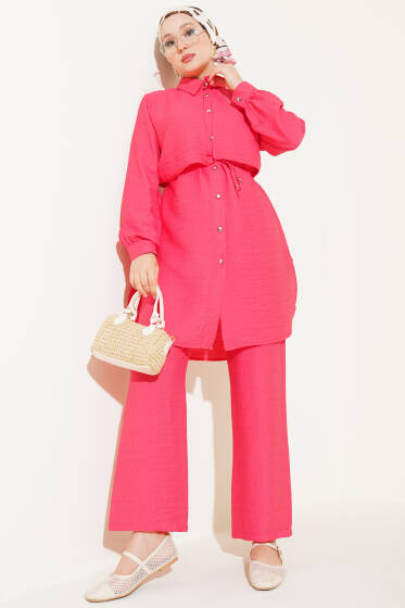 Pelerinli İp Bağcıklı İkili Takım Alizarin - İkili Takım