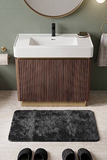 Peluş Banyo Paspası Antrasit - Paspas