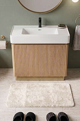 Peluş Banyo Paspası Ekru - DERYA ÇEYİZ