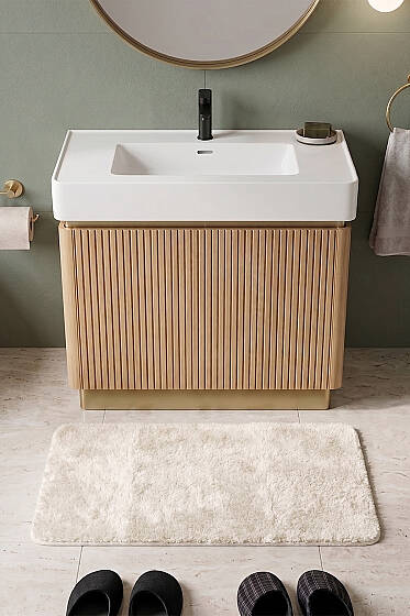 Peluş Banyo Paspası Ekru - Paspas