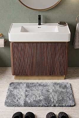 Peluş Banyo Paspası Füme - DERYA ÇEYİZ