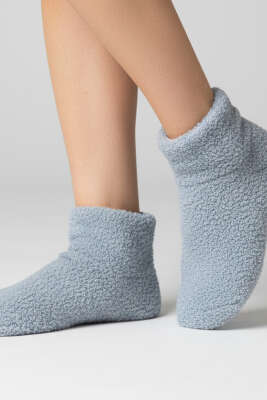 Peluş Ev Patiği Mavi - Babet / Patik Çorap