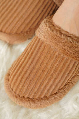 Peluş Kadın Terlik Taba - Terlik