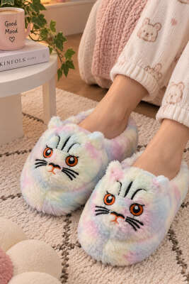 Peluş Kedi Figürlü Panduf Asorti 1 