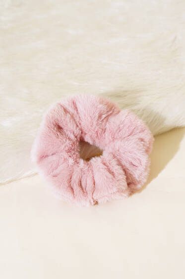 Peluş Lastik Toka Pudra - Toka