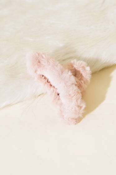 Peluş Mandal Toka Açık Pudra - Toka