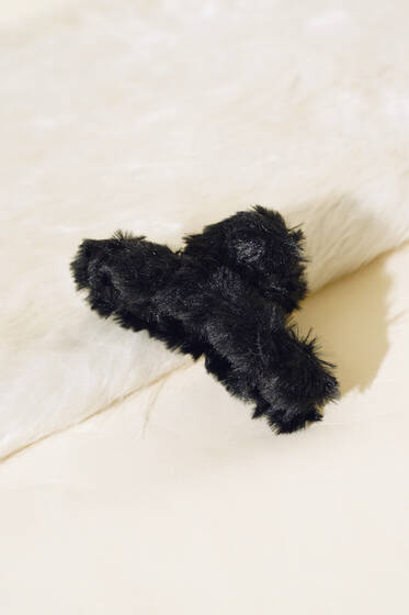 Peluş Mandal Toka Siyah - Toka