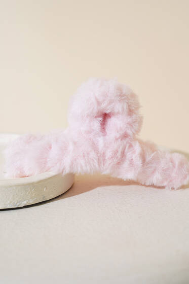 Peluş Mandal Toka Toz Pembe - Toka