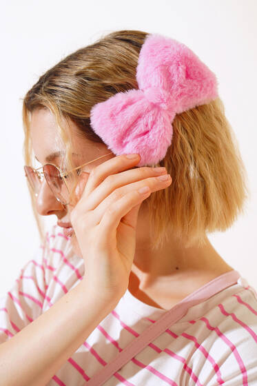 Peluş Otomatik Toka Pembe - Toka