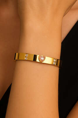 Pembe Kalp Detaylı Bileklik - Bileklik