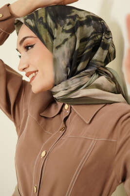 Penç Desen Lina Eşarp Haki - MODA KAŞMİR