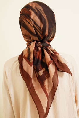 Penç Desen Lina Eşarp Kahve - Başörtüsü
