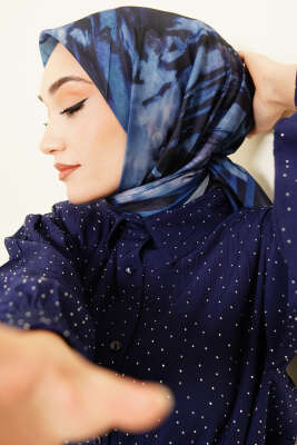 Penç Desen Lina Eşarp Lacivert - Başörtüsü